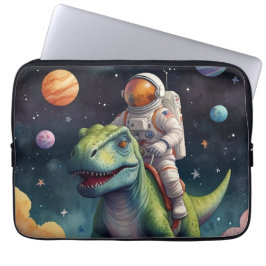 Astronaut on Dino in Space Laptop Fodral