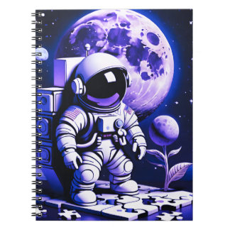 Astronaut on top of a puzzle anteckningsbok