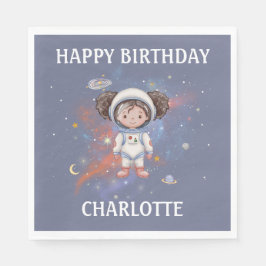Astronaut Outer Space Girl Birthday Pappersservett