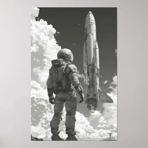 Astronaut Över-the-Shoulder Shot Poster