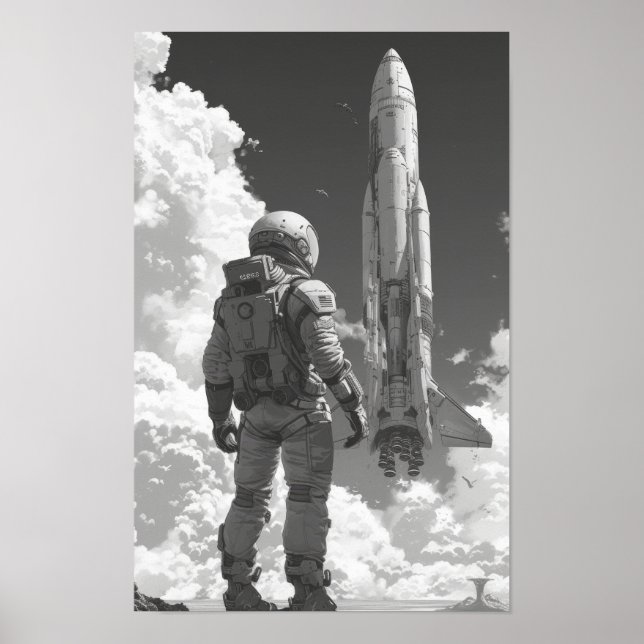 Astronaut Över-the-Shoulder Shot Poster (Framsidan)