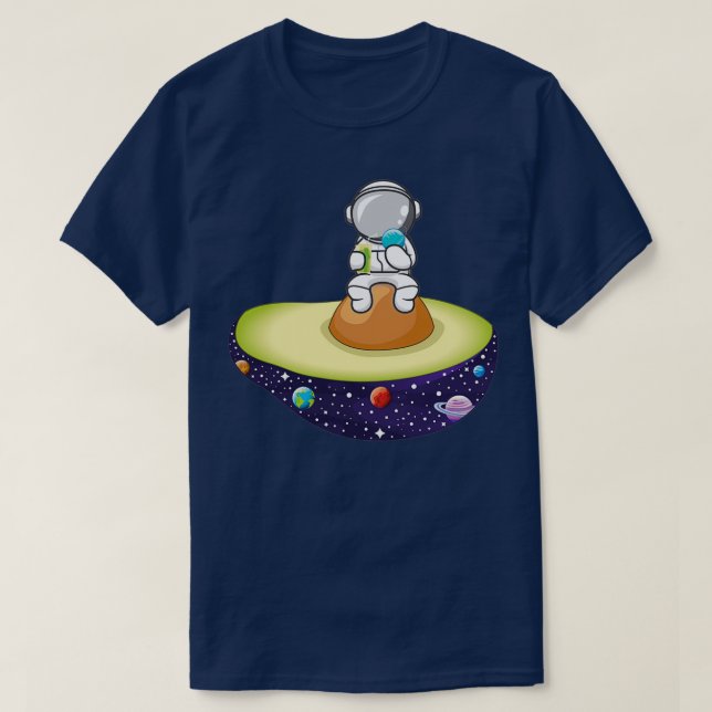 Astronaut på Avocado i rymden T Shirt (Design framsida)