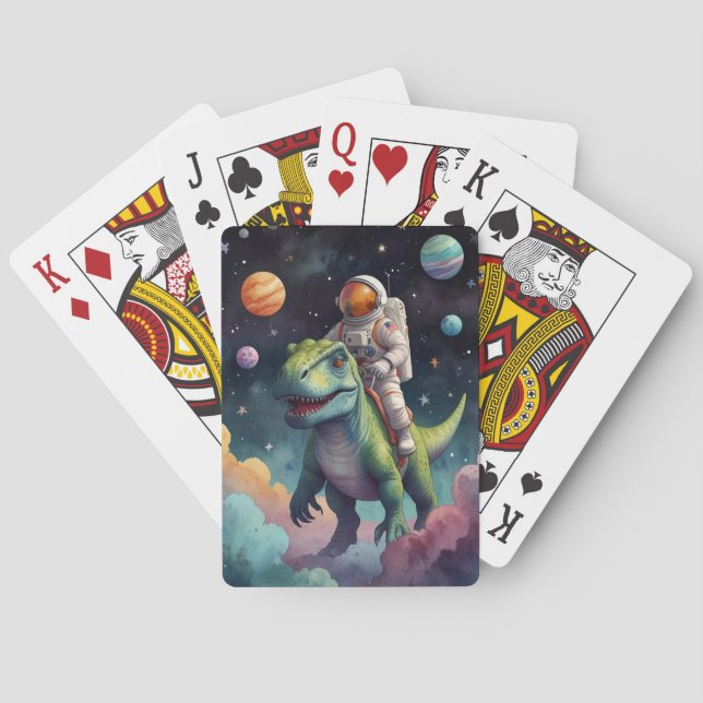 Astronaut på Dino i rymden Casinokort (Baksidan)