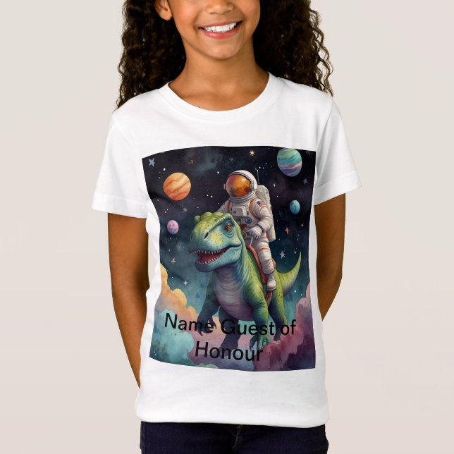 Astronaut på Dino i rymden T Shirt (Framsida)