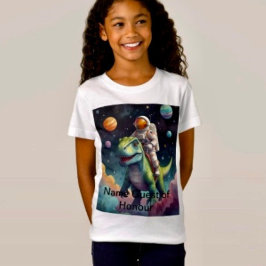 Astronaut på Dino i rymden T Shirt