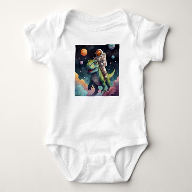 Astronaut på Dino i rymden T Shirt (Framsida)