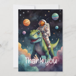 Astronaut på Dino i rymden Tack Kort