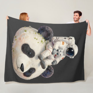 Astronaut på en rymdpanda - Surrealistiskt, konsti Fleecefilt
