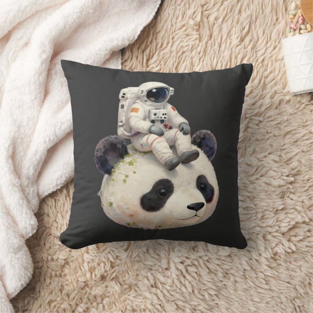 Astronaut på en rymdpanda - Surrealistiskt, konsti Kudde (Filt)
