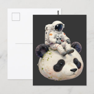 Astronaut på en rymdpanda - Surrealistiskt, konsti Vykort