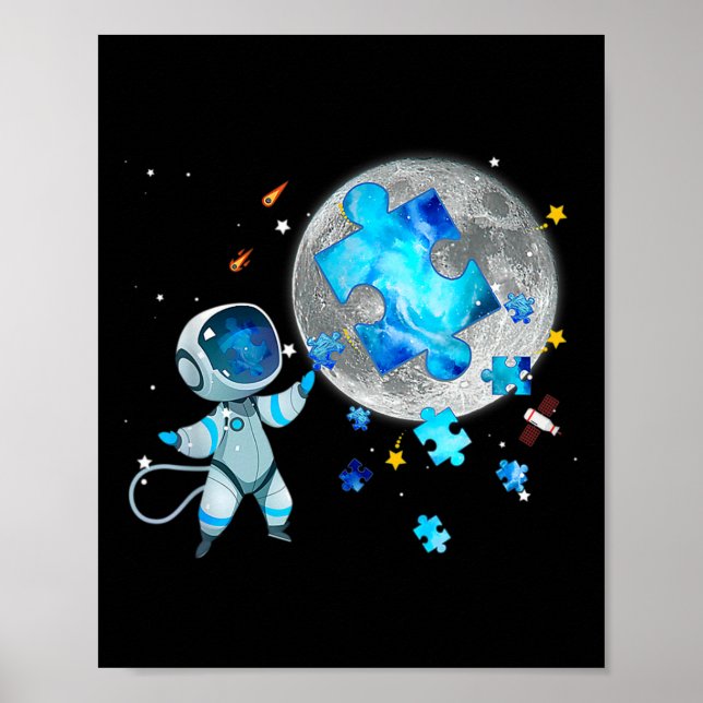 Astronaut på Måne Poster (Framsidan)