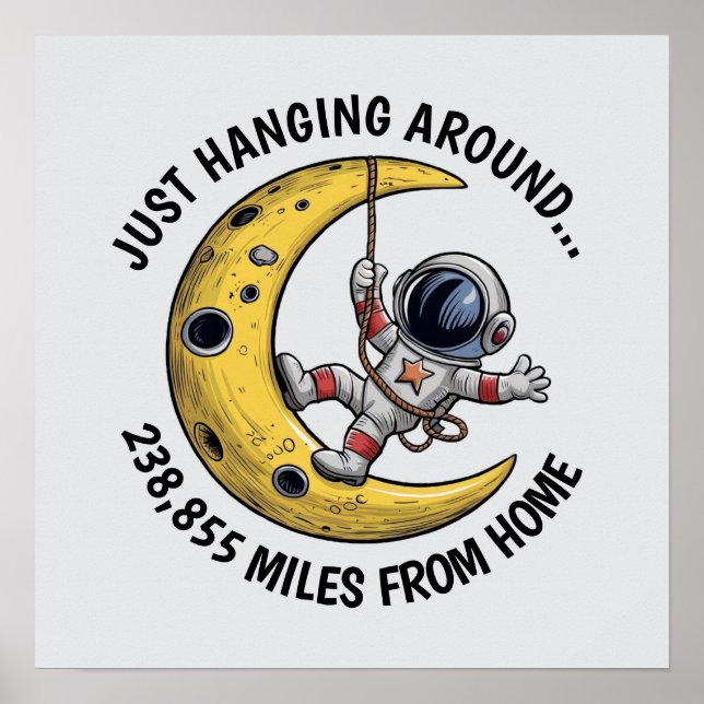 Astronaut på Måne Poster (Framsidan)