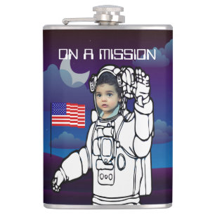 Astronaut på Måne Rymden Boy Birthday Fickplunta