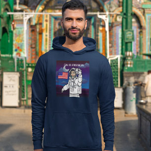 Astronaut på Måne Rymden Boy Birthday Hoodie