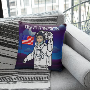 Astronaut på Måne Rymden Boy Birthday Kudde