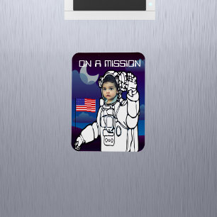 Astronaut på Måne Rymden Boy Birthday Magnet