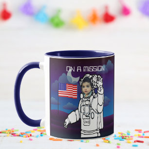 Astronaut på Måne Rymden Boy Birthday Mugg