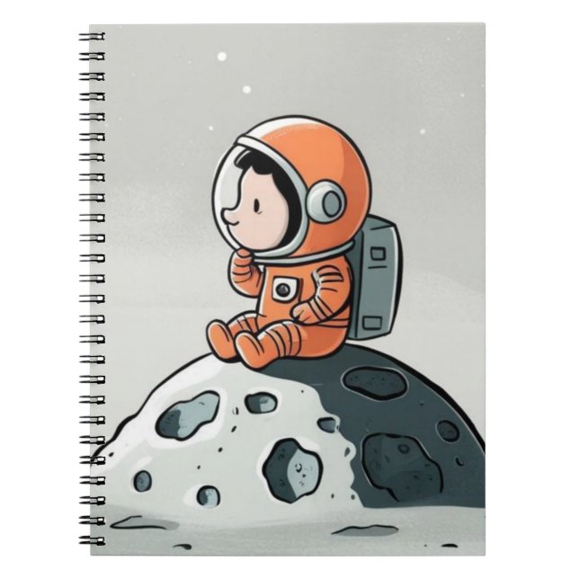 ASTRONAUT PÅ MÅNE Spiral fotoutställning Anteckningsbok (Framsidan)