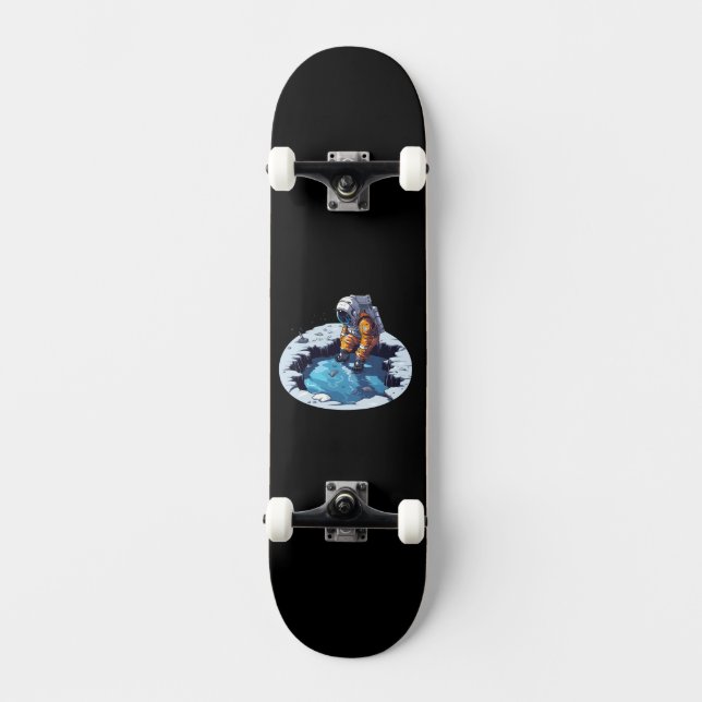 Astronaut på månen mini skateboard bräda 18,5 cm (Framsida)