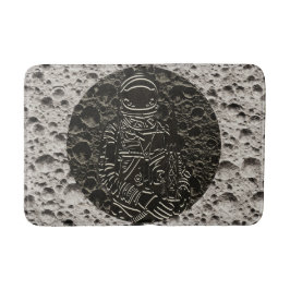 Astronaut på månen Svart och grå Badrumsmatta