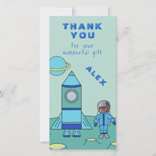 Astronaut på månen tack Insätt din ansikte Kort