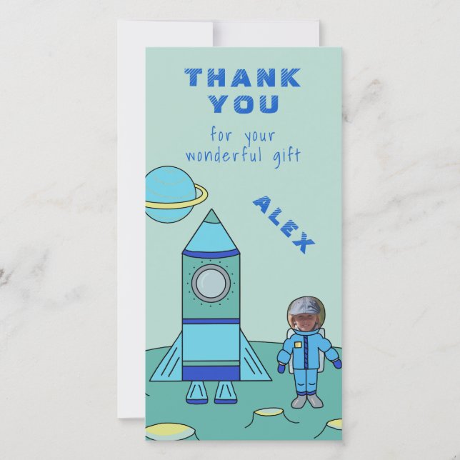 Astronaut på månen tack Insätt din ansikte Kort (Framsida)