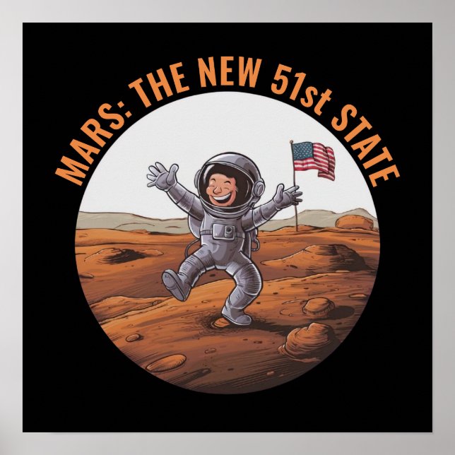 Astronaut på Mars Poster (Framsidan)