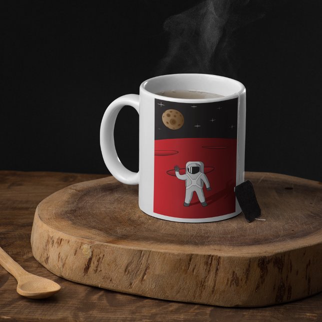Astronaut på Mars Space Explorer Red Planet Kaffemugg (Skapare uppladdad)