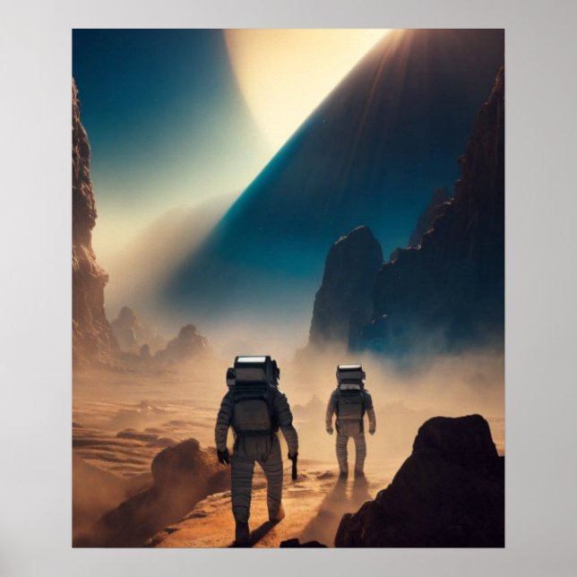 astronaut på mistisk planet poster (Framsidan)