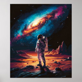 Astronaut på planeten poster