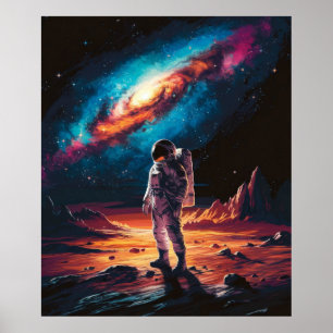 Astronaut på planeten poster
