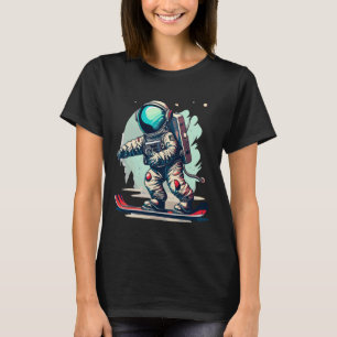 Astronaut på solobord, underbart Astronaut Skiing T Shirt