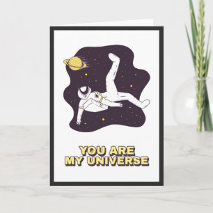 Astronaut på Space Cosmic Valentine Day Universe Kort