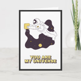 Astronaut på Space Cosmic Valentine Day Universe Kort