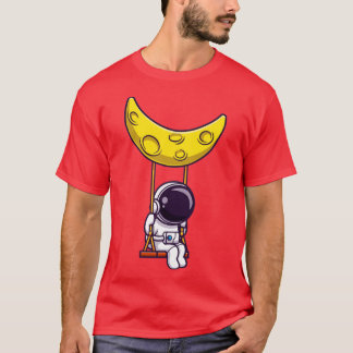 Astronaut på Tecknaden Måne T Shirt