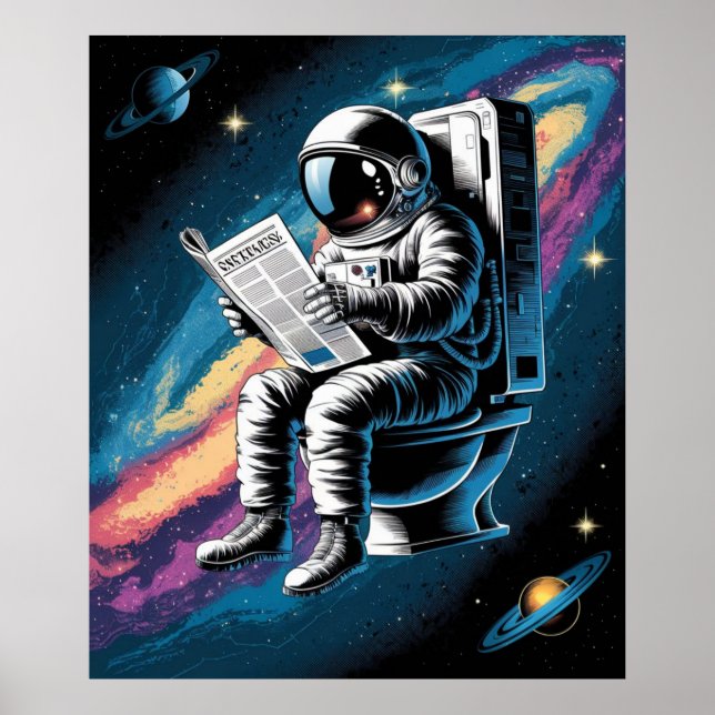 Astronaut på toaletten poster (Framsidan)