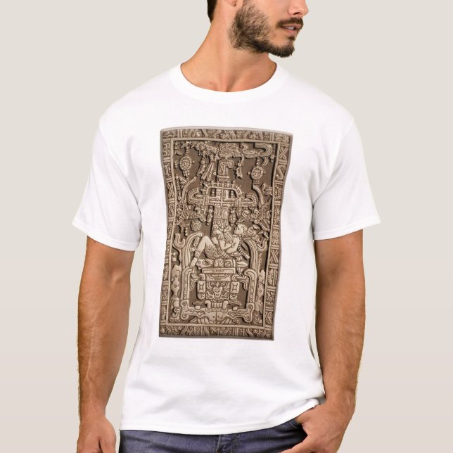 Astronaut. Pakal, Maya, sarkofagus lid. T Shirt (Framsida)