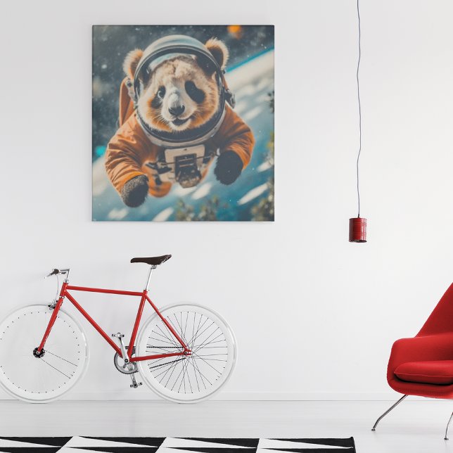 Astronaut Panda i rymden Surrealistisk djurplantsk Poster (Skapare uppladdad)
