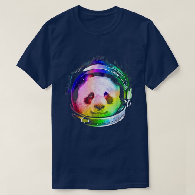 Astronaut Panda Rainbow Space Travel Funny Panda L T Shirt (Design framsida)