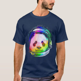 Astronaut Panda Rainbow Space Travel Funny Panda L T Shirt