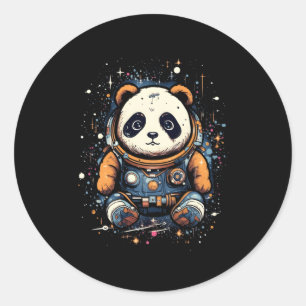 Astronaut Panda Rymden Panda Bear Kawaii Runt Klistermärke