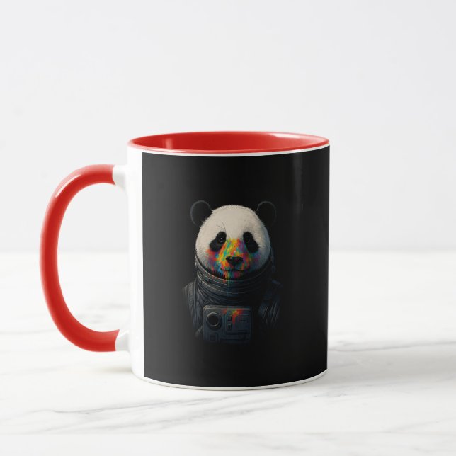 Astronaut Panda with Neon Paint Splash  Mugg (Vänster)
