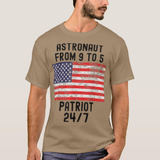 Astronaut Patriot Patriotic 4:e juli USA flagga T Shirt