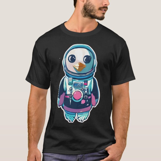 Astronaut Penguin T Shirt (Framsida)