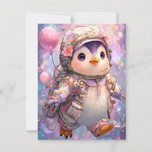 Astronaut Penguin Vykort
