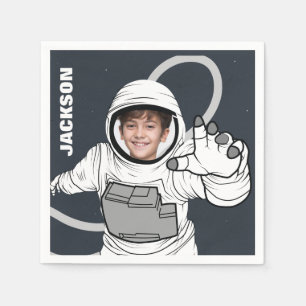 Astronaut Photo Birthday Personlig Pappersservett