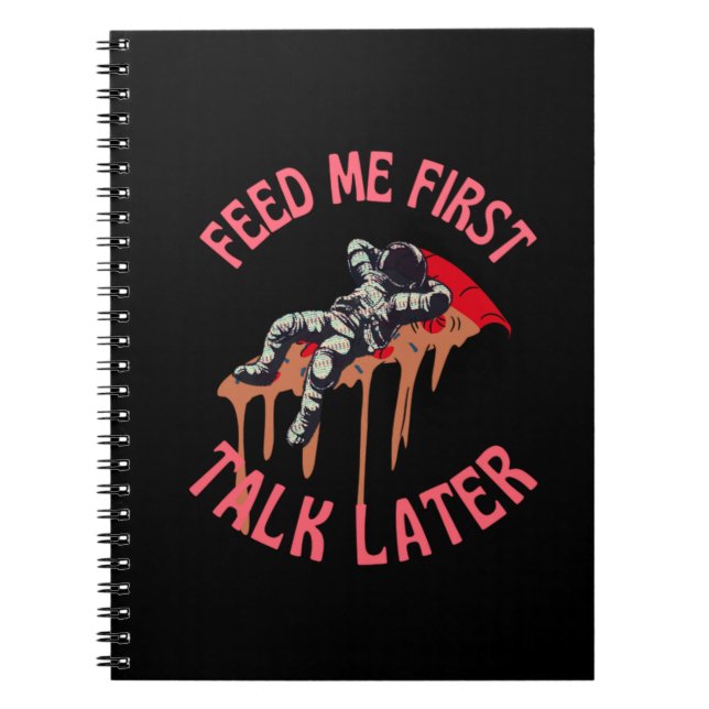 Astronaut Pizza Funny Anteckningsbok (Framsidan)