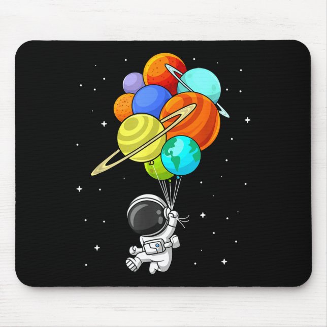 Astronaut Planet Ballonger Solsystemet Rymden Barn Musmatta (Framsidan)