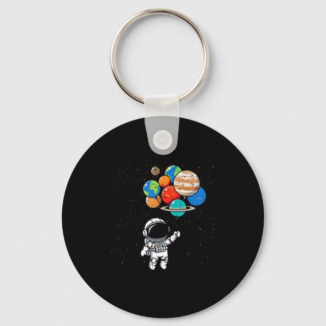 Astronaut Planet Balloons Cute Space Galaxy Boys G Nyckelring (Framsida)