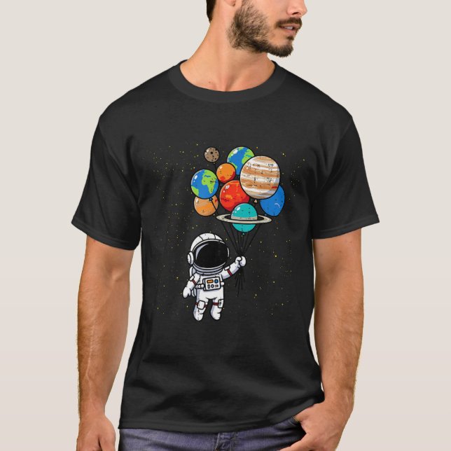 Astronaut Planet Balloons Cute Space Galaxy Boys G T Shirt (Framsida)